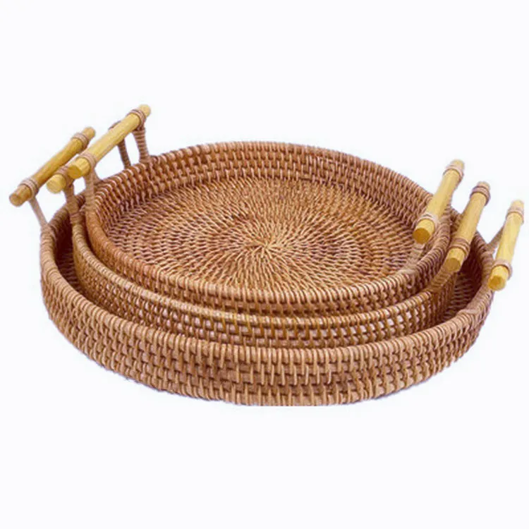 Japanese-style fruit picnic rattan storage basket Rattan woven basket portable tray storage basket
Japanese-style fruit picnic rattan storage basket Rattan woven basket portable tray storage basket