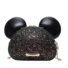 Personalized Stock Leather Bling Purse Cosmetic Handbags Paper Bag With Disney Shape