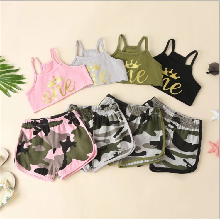 Baby Girls Clothes Toddler Sleeveless Letter Print Strap CropTops Camouflage Shorts Tracksuits Sets
Baby Girls Clothes Toddler Sleeveless Letter Print Strap CropTops Camouflage Shorts Tracksuits Sets