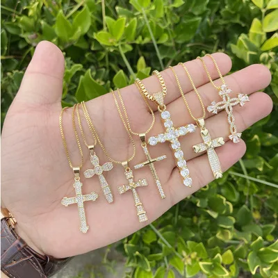 Wholesale Fashion 18K Gold Filled Crystal Necklace Charm Hip Hop Zircon Cross Pendant Necklace For Women
Wholesale Fashion 18K Gold Filled Crystal Necklace Charm Hip Hop Zircon Cross Pendant Necklace For Women