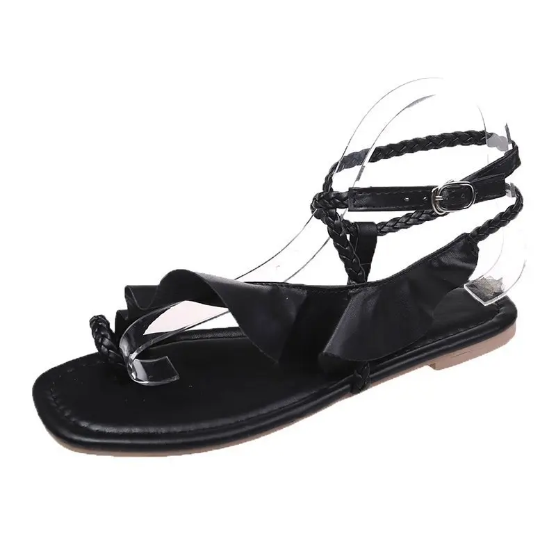 Dropshipping Ladies Summer Sandals Solid Color Square Toe Flip Flap Ankle Belt Buckle Women Fashion Flat Sandals
Dropshipping Ladies Summer Sandals Solid Color Square Toe Flip Flap Ankle Belt Buckle Women Fashion Flat Sandals