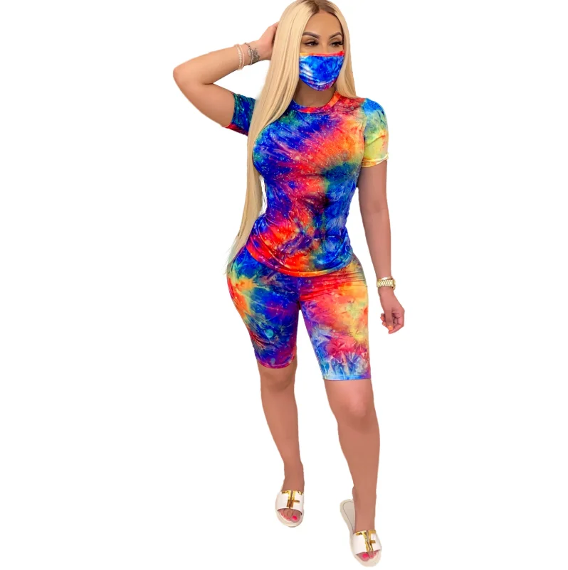 2020 Multiple Colour European and American Two Piece Suit Women Tie Dye Round Neck Casual Fashion Home Sports Short Suit, As picture
2020 Multiple Colour European and American Two Piece Suit Women Tie Dye Round Neck Casual Fashion Home Sports Short Suit, As picture