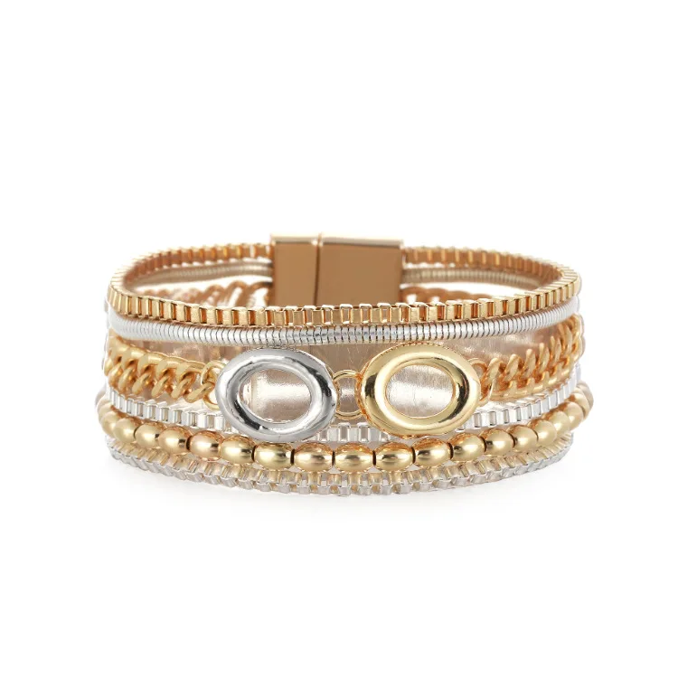 HOVANCI Amazon Best Selling Box Chain Beaded Chain Bracelet 7 Multi Layer Link Chain Double Hollow Circle Wrap Bracelet
HOVANCI Amazon Best Selling Box Chain Beaded Chain Bracelet 7 Multi Layer Link Chain Double Hollow Circle Wrap Bracelet