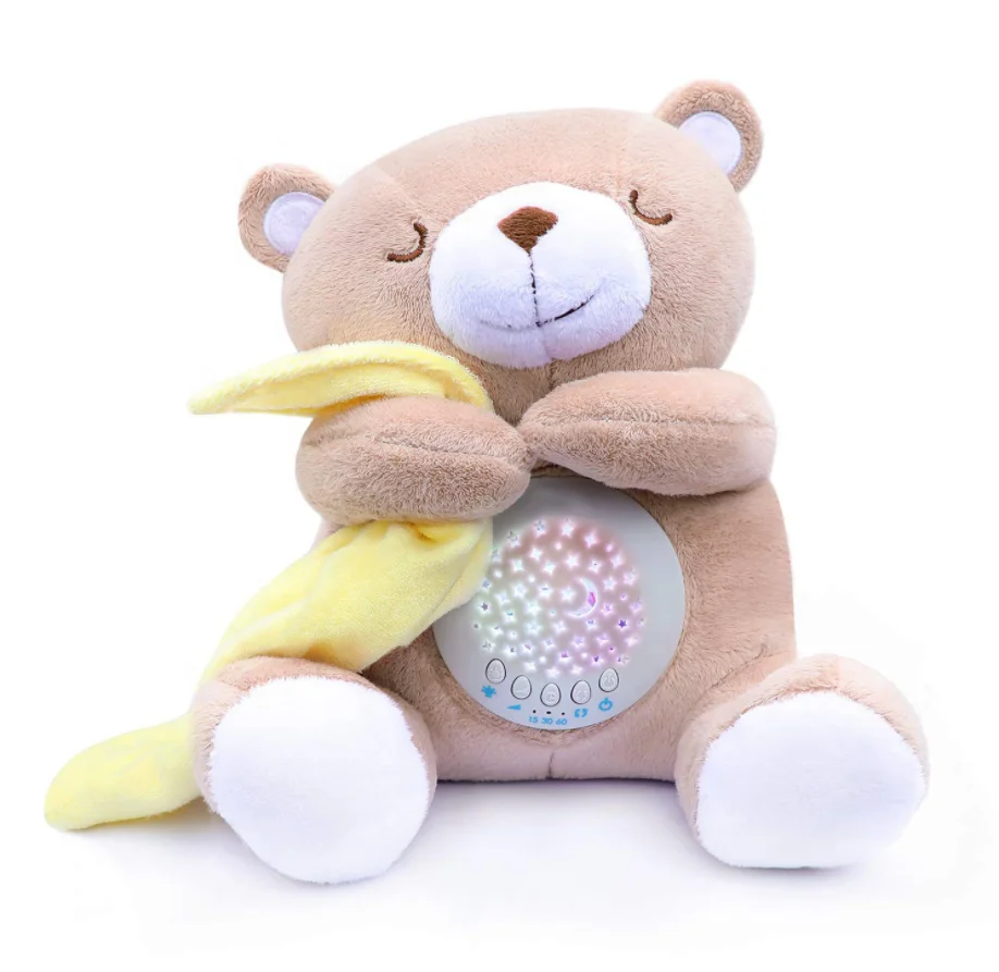 Soothing baby Sleep aid Bear Toys Baby sleep machine projector plush toy machine with natural white sound to lullaby baby sleep
Soothing baby Sleep aid Bear Toys Baby sleep machine projector plush toy machine with natural white sound to lullaby baby sleep