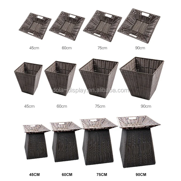 supermarket fruit vegetable poly wicker basket with plastic
