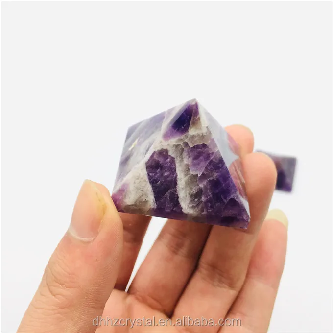 purple color dream amethyst gemstone pyramids for