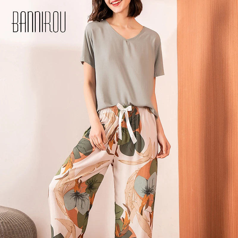 Wholesale Summer Short Sleeve Sleepwear Suit Female Nightwear women Pajamas 2 Piece Set
Wholesale Summer Short Sleeve Sleepwear Suit Female Nightwear women Pajamas 2 Piece Set