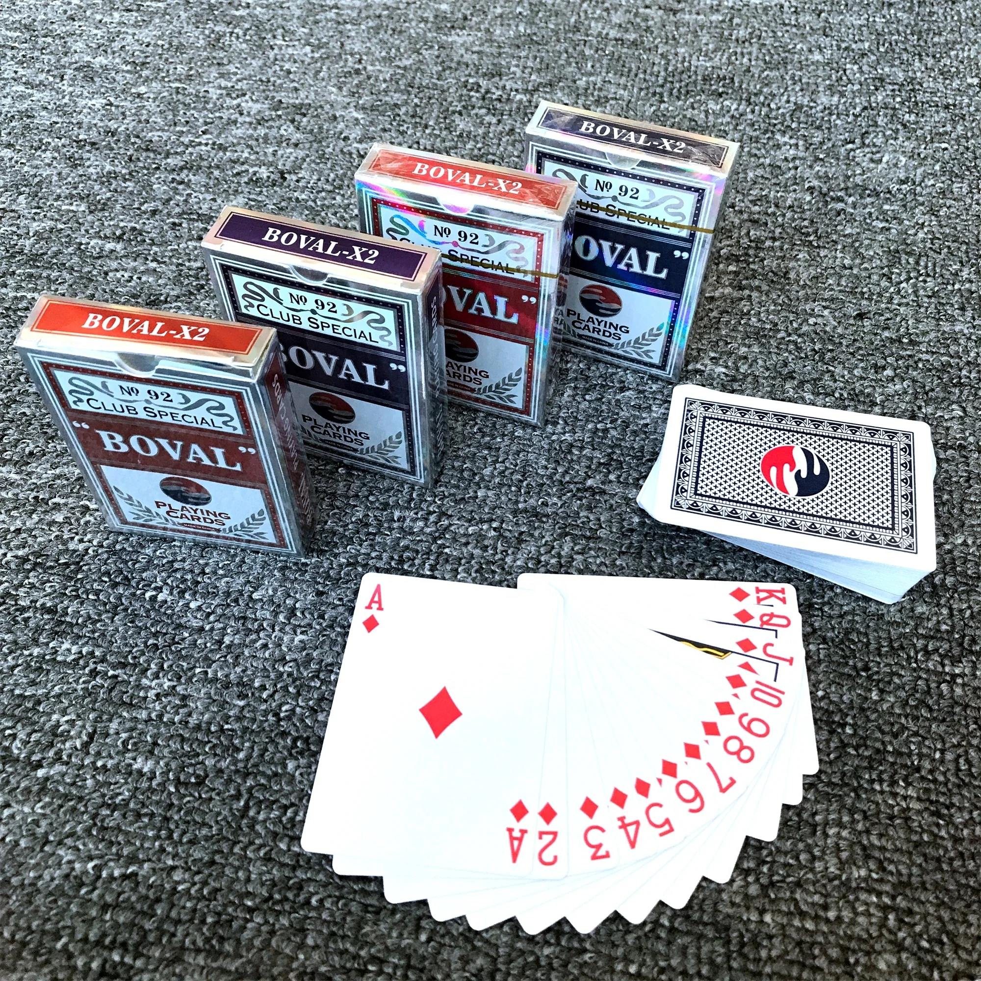 hot sale ready to ship promotional special club customized Casino BOVAL 56 playing cards card game board games
hot sale ready to ship promotional special club customized Casino BOVAL 56 playing cards card game board games