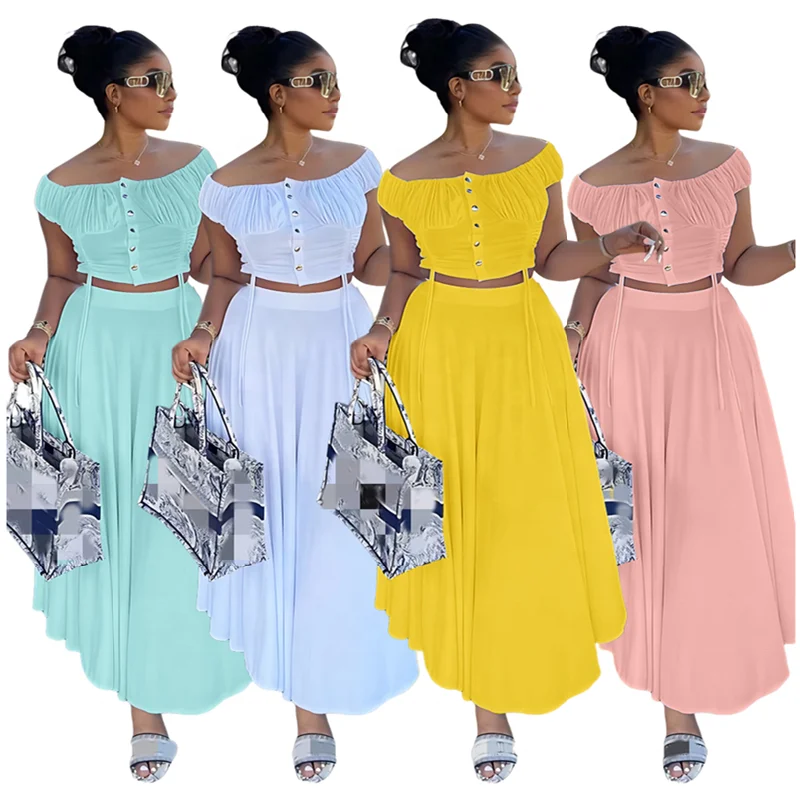 YQY10263 Trendy Two Piece Set Women Clothing One Shoulder Crop Top And A-line Long Skirt Set Women 2 Piece Outfits For Women
YQY10263 Trendy Two Piece Set Women Clothing One Shoulder Crop Top And A-line Long Skirt Set Women 2 Piece Outfits For Women
