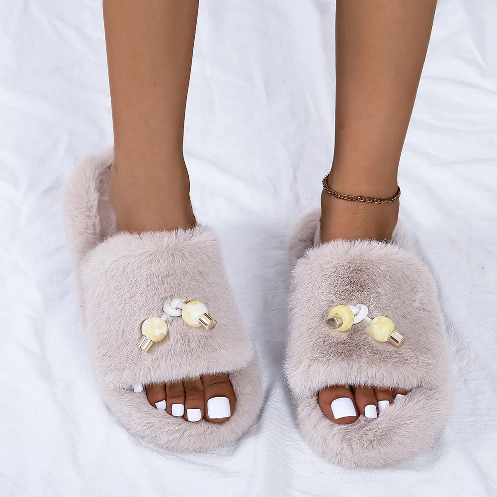 Women Warm Indoor Winter Plush Slippers Fluffy Fur Sandals Slides Slippers, White, pink, khaki, black
Women Warm Indoor Winter Plush Slippers Fluffy Fur Sandals Slides Slippers, White, pink, khaki, black