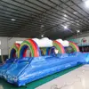 Rainbow Inflatable Double Lane Water Slide for sale