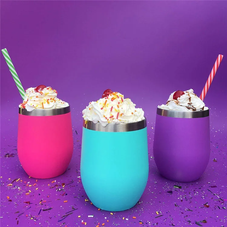 12Oz Double Wall Durable Coffee Mug with Lid Straw Brush Stainless Steel Stemless Insulated Wine Glass, Customed color 
12Oz Double Wall Durable Coffee Mug with Lid Straw Brush Stainless Steel Stemless Insulated Wine Glass, Customed color