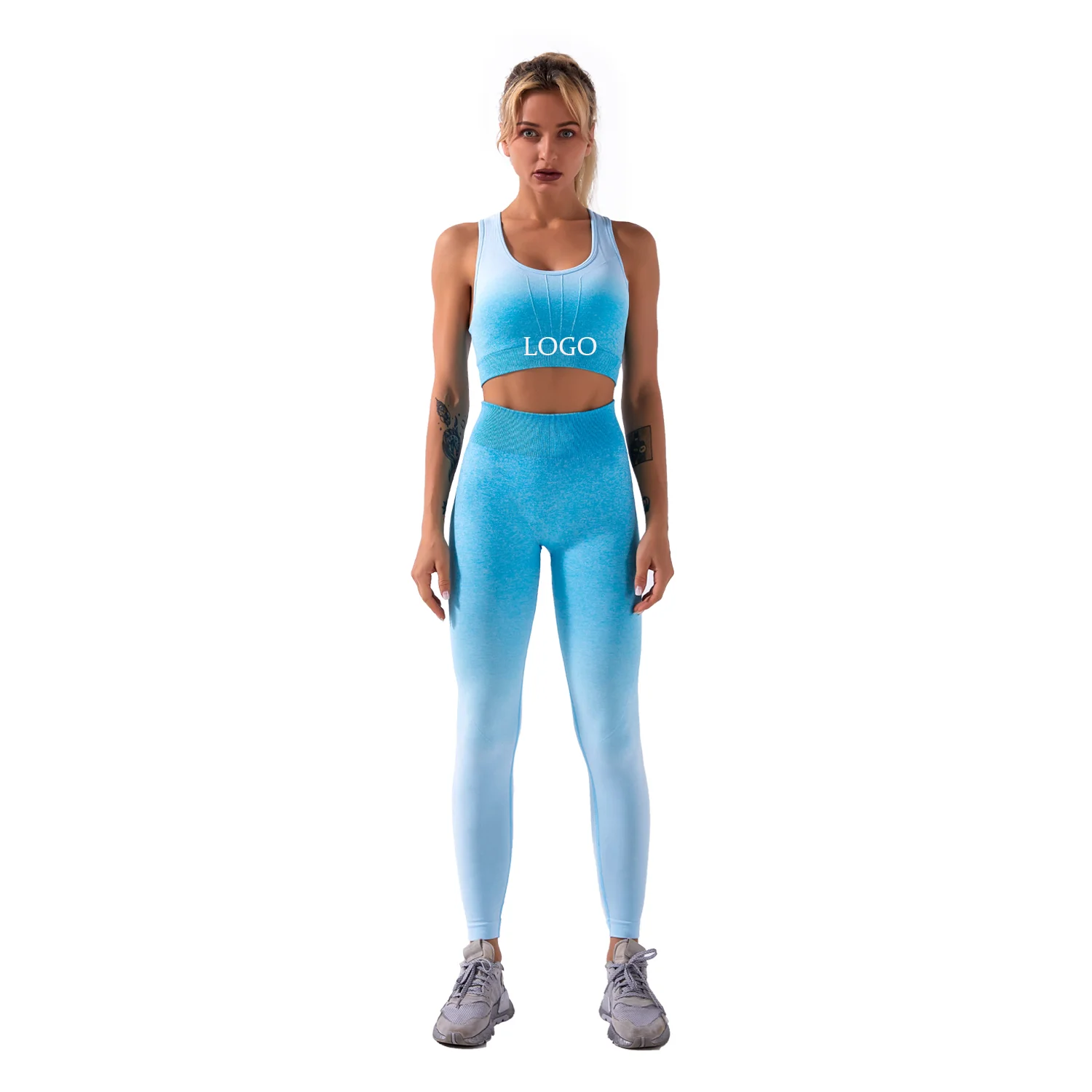 2021 Fashion Three Piece Suit Woman Fitness Gradient Mesh Yoga Leggings Seamless Or Top Wear Set, As picture
2021 Fashion Three Piece Suit Woman Fitness Gradient Mesh Yoga Leggings Seamless Or Top Wear Set, As picture