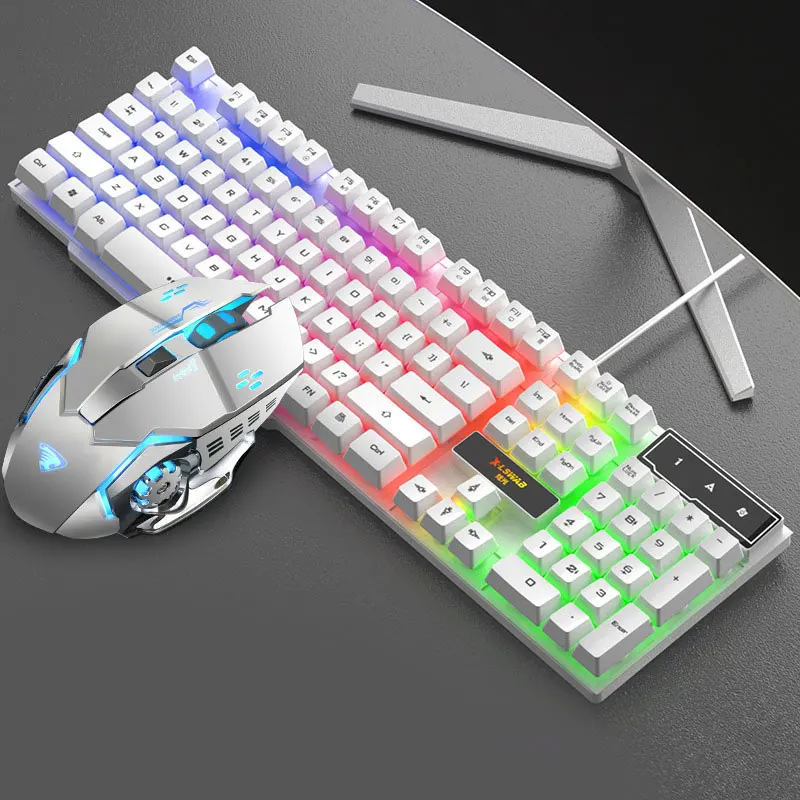 Gamer 104 Keys Ice Blue/Rainbow/Orange Backlight Keyboard and Mouse Kit for Computer 
Gamer 104 Keys Ice Blue/Rainbow/Orange Backlight Keyboard and Mouse Kit for Computer