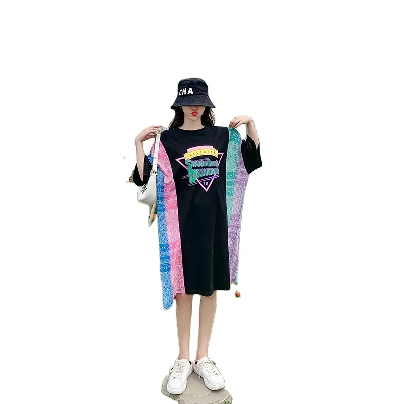 Korean style Women's plus size tshirt Dress women Casual Loose Long Tops printing Oversized Pregnant woman T Shirt Dresses
Korean style Women's plus size tshirt Dress women Casual Loose Long Tops printing Oversized Pregnant woman T Shirt Dresses