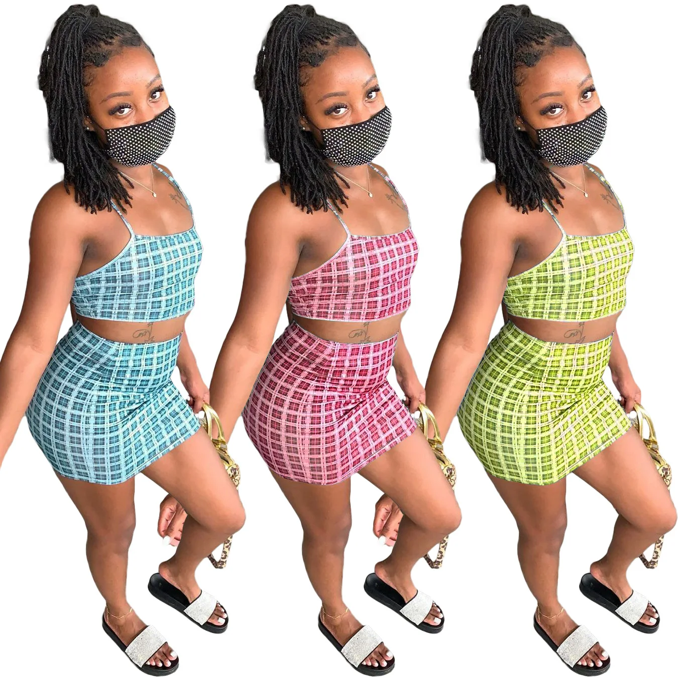 2021 New Arrivals Women Print Plaid 2 Piece Skirt Set Summer Ladies Tank Top And Mini Skirt Set Women Clothing
2021 New Arrivals Women Print Plaid 2 Piece Skirt Set Summer Ladies Tank Top And Mini Skirt Set Women Clothing