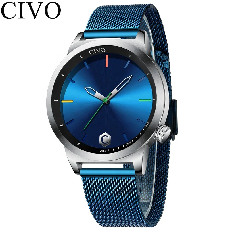 

2020 CIVO Factory Reserve Price New Design Chinese Quartz Movement Luxury Mens Watch With Great Value Reloj De Hombre, 5 colors option