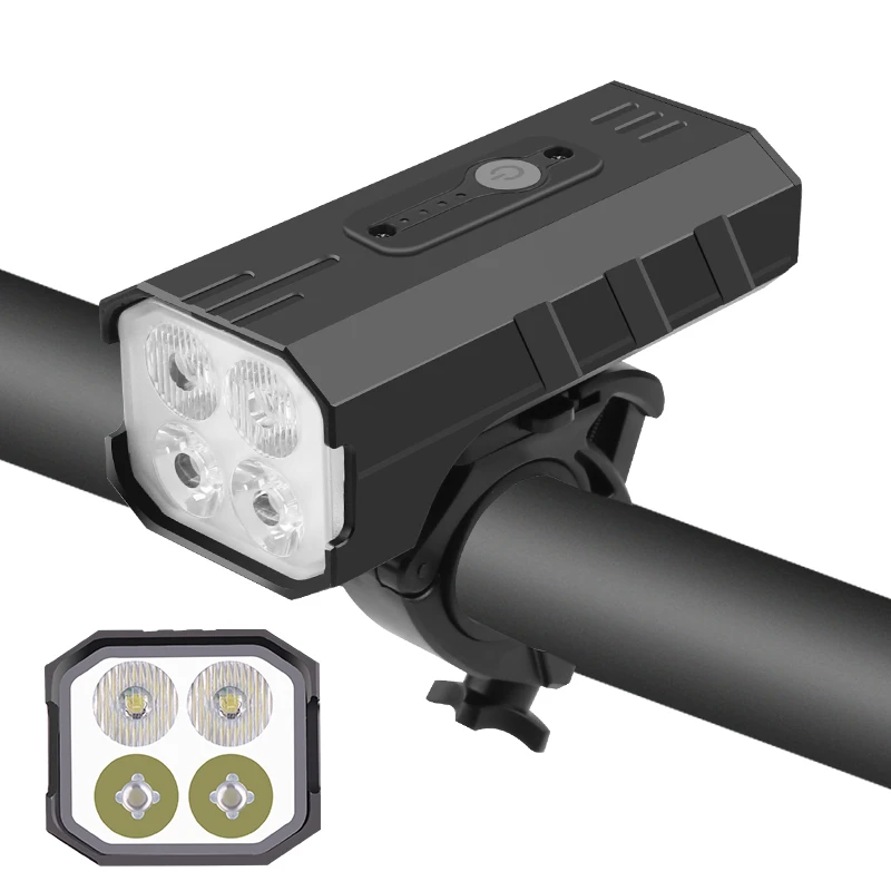 New 5200mAh Bike Light USB Rechargeable 3000 Lumens Bike Headlight 4T6 LED Super Bright Flashlight Front Lights and Back, Black
New 5200mAh Bike Light USB Rechargeable 3000 Lumens Bike Headlight 4T6 LED Super Bright Flashlight Front Lights and Back, Black