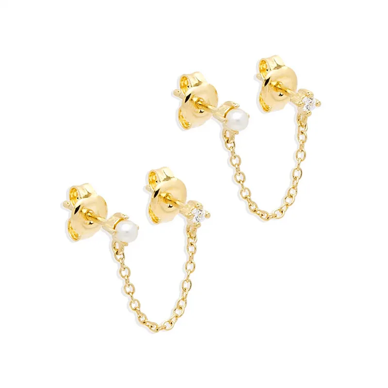 CANNER Hot selling fashion ins tassel chain pearl zircon s925 sterling silver stud earrings
CANNER Hot selling fashion ins tassel chain pearl zircon s925 sterling silver stud earrings