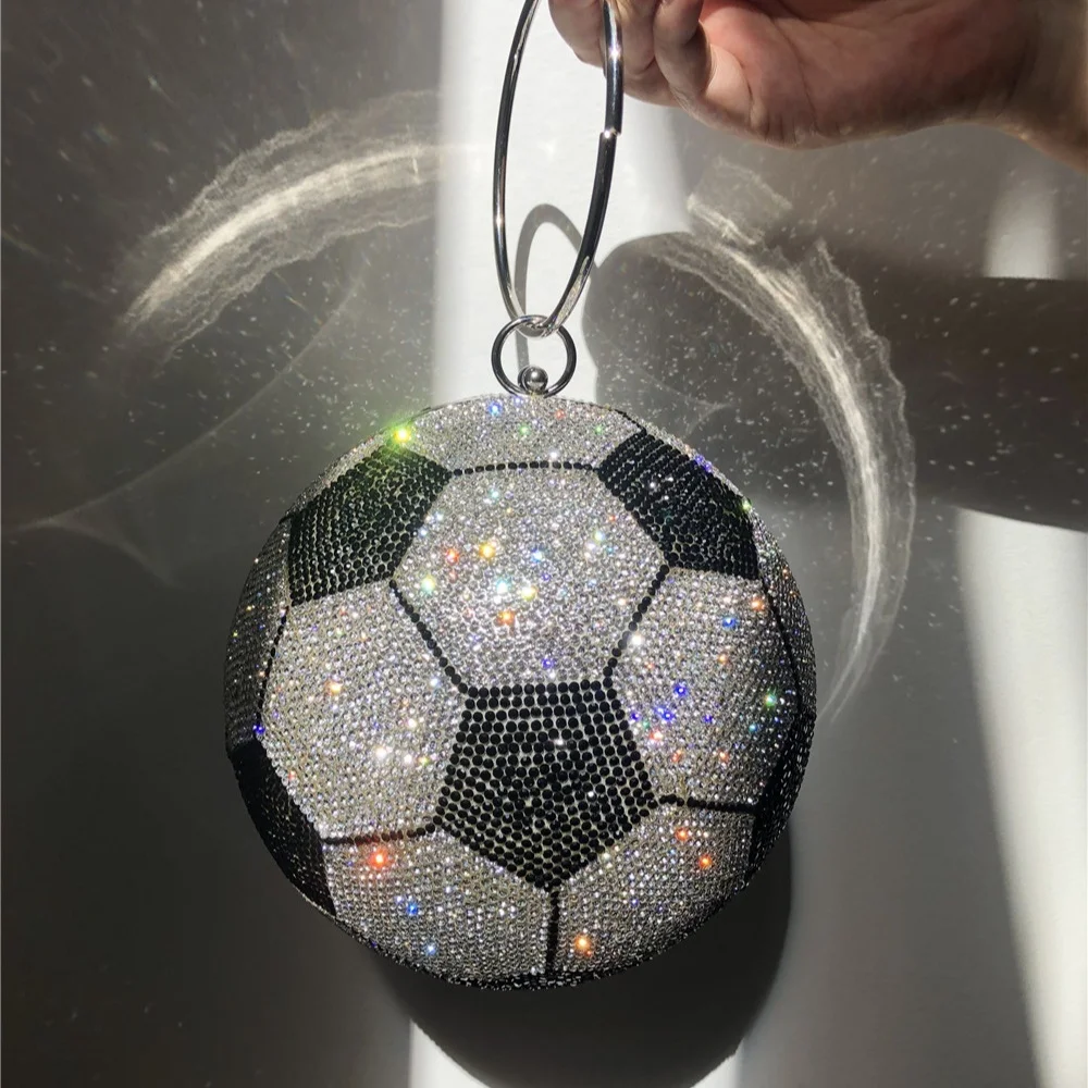 ON-H75 New Design Shiny diamond football shaped bag football rhinestones purse football purse handbags, Black&white
ON-H75 New Design Shiny diamond football shaped bag football rhinestones purse football purse handbags, Black&white