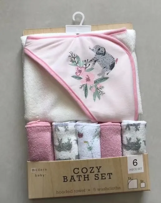 kids baby hooded towel washcloth set feeding washcloth 6pcs sets