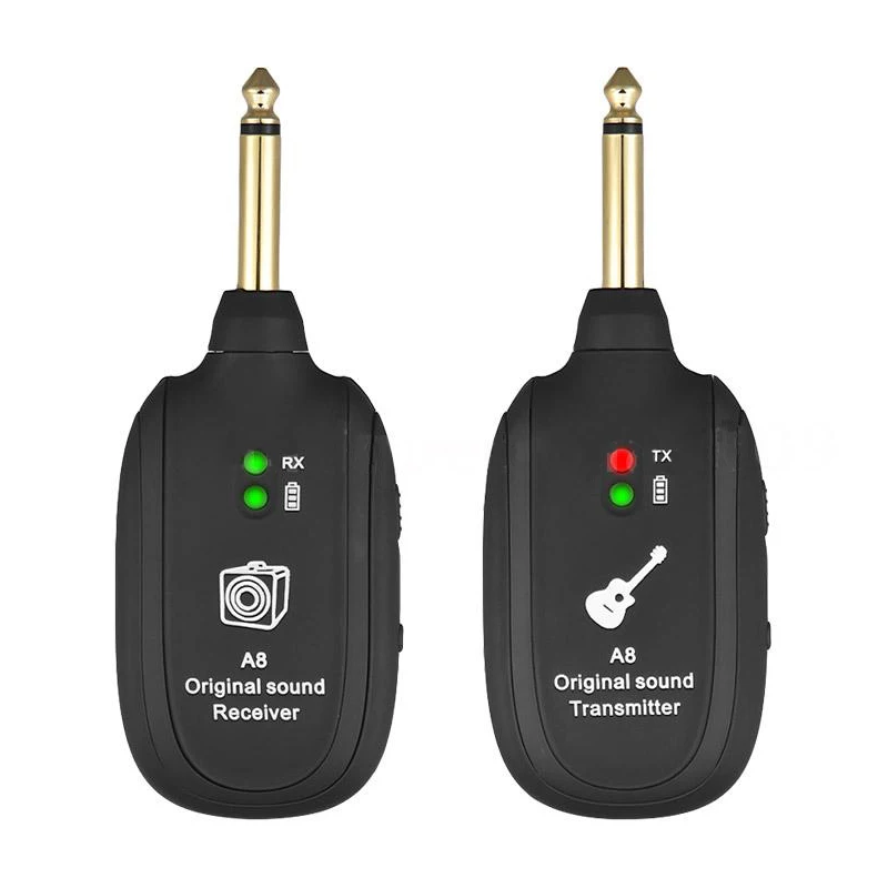 Electrical Guitar Wireless System Transmitter Receiver Built-in Rechargeable Built- in Rechargeable wireless guitar transmitter, Black
Electrical Guitar Wireless System Transmitter Receiver Built-in Rechargeable Built- in Rechargeable wireless guitar transmitter, Black