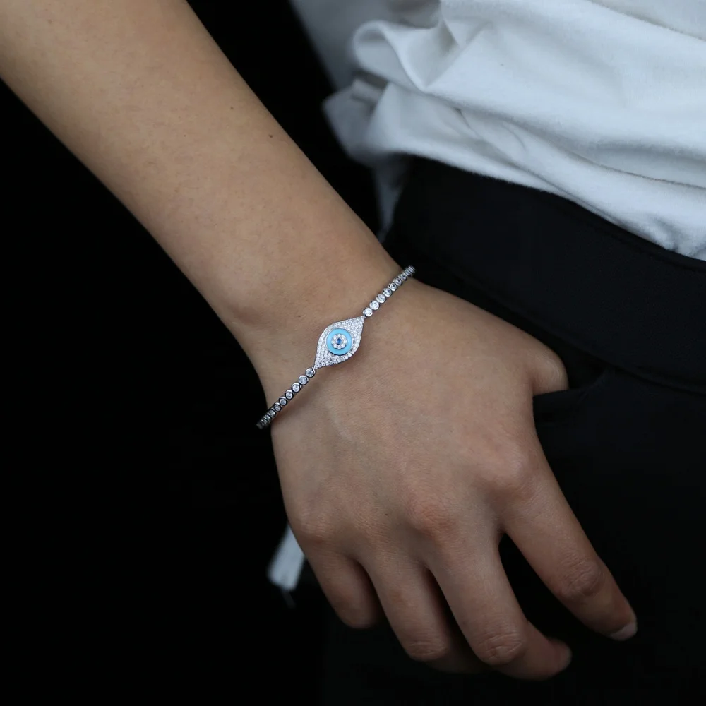New Turkish Evil Eye Charm Bangle Bracelets For Women Fatima Lucky Cubic Zircon tennis chain Bangle wedding Jewelry whoelslae
New Turkish Evil Eye Charm Bangle Bracelets For Women Fatima Lucky Cubic Zircon tennis chain Bangle wedding Jewelry whoelslae