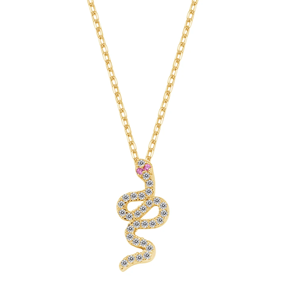 Fine Jewelry 925 Sterling Silver 14K gold Plated Cubic Zircon Zodiac Necklace Snake Pendant necklace For Cool Girls
Fine Jewelry 925 Sterling Silver 14K gold Plated Cubic Zircon Zodiac Necklace Snake Pendant necklace For Cool Girls