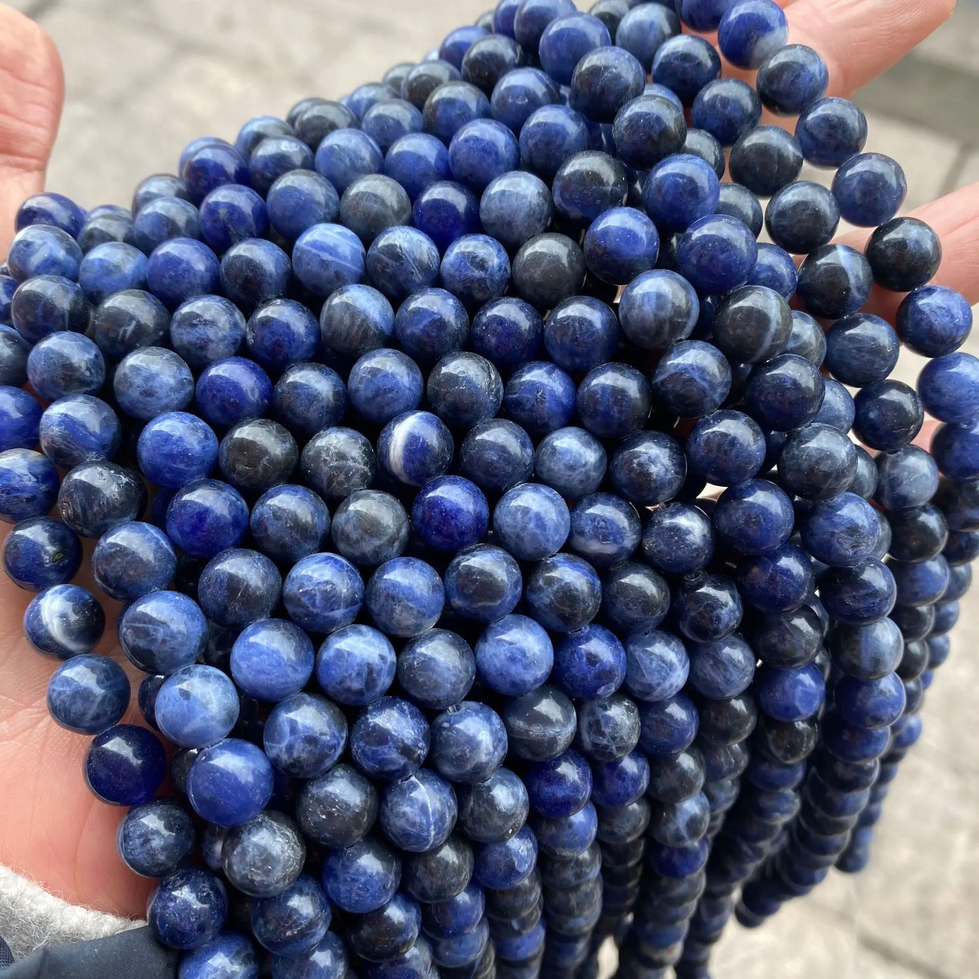 Natural Blue Sodalite Beads Gemstone Round Loose Beads for Jewelry Making with Crystal Stretch Cord
Natural Blue Sodalite Beads Gemstone Round Loose Beads for Jewelry Making with Crystal Stretch Cord