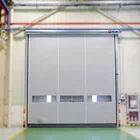 plastic cheap sliding auto high speed zipper door with transparent window