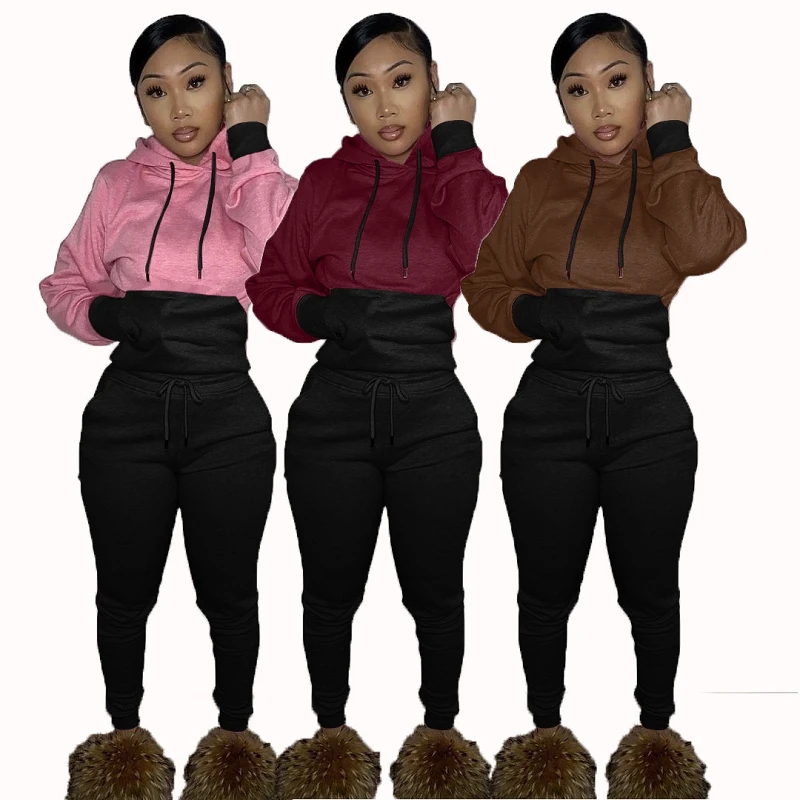 Winter Women Two Piece Set Patchwork Skinny Sweatpants And Hoodie Set Sportswear Ladies 2 Piece Set Women
Winter Women Two Piece Set Patchwork Skinny Sweatpants And Hoodie Set Sportswear Ladies 2 Piece Set Women