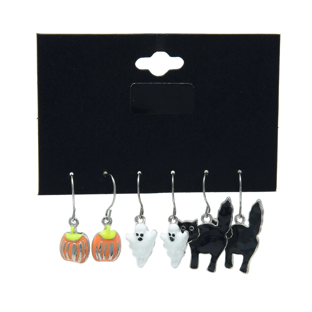 Veijer Cute Party Wear Silver Plated Alloy Women Jewelry Ghost Pumpkin Black Cat Dangle Earrings Set, Multi
Veijer Cute Party Wear Silver Plated Alloy Women Jewelry Ghost Pumpkin Black Cat Dangle Earrings Set, Multi