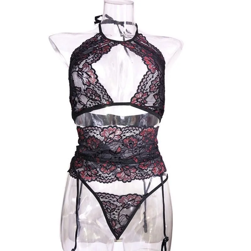 Lingerie hot girl sexy lace deep V transparent temptation hollow garter bodysuit female sexy underwear 
Lingerie hot girl sexy lace deep V transparent temptation hollow garter bodysuit female sexy underwear