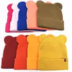 Wholesale 100% Acrylic Custom Knitted Beanie Hat Fold Winter Beanie