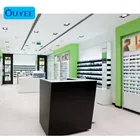 Custom Optical Store Furniture Eyeglass Showcase Wooden Wall Mounted Sunglass Display Rack Optical Display Cabinets