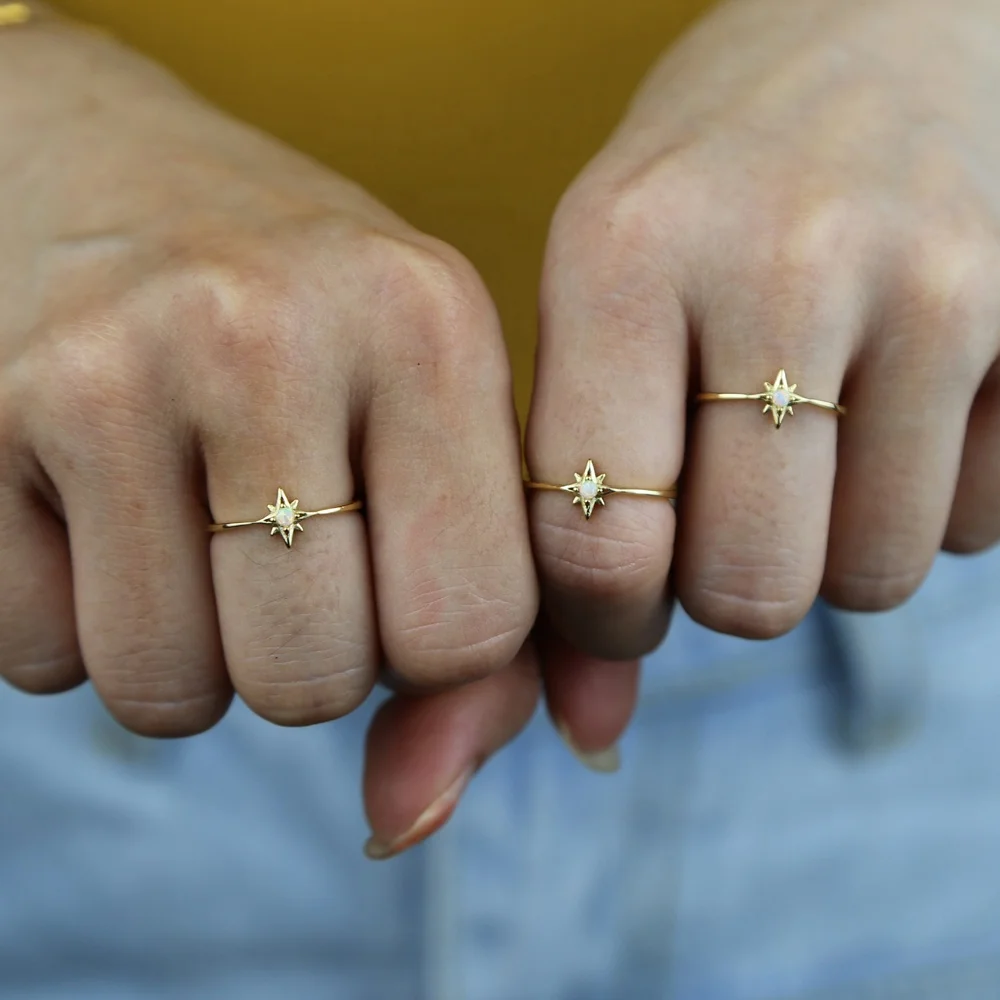 Pure 925 Sterling Silver thin band finger rings with opal paved Star Rings For Women Original Silver fine Jewelry Gift
Pure 925 Sterling Silver thin band finger rings with opal paved Star Rings For Women Original Silver fine Jewelry Gift