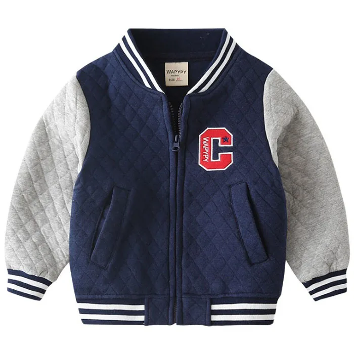 Wholesale Cool Boy Fall Long Sleeve Kids Basball Jacket with Two Pockets, Picture shows
Wholesale Cool Boy Fall Long Sleeve Kids Basball Jacket with Two Pockets, Picture shows