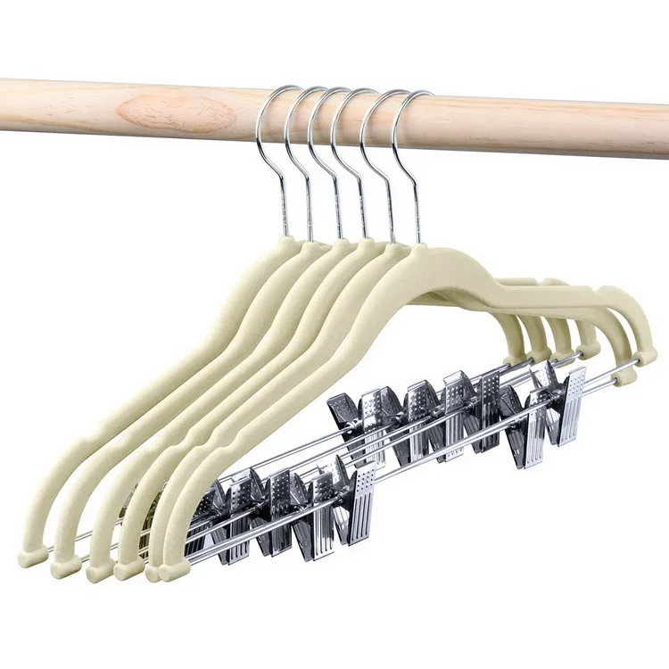 Wholesale Velvet Non-Slip Suit clothes Hangers Sling Gap Design Silver Swivel Hook Anti-Rust Metal Clip Velvet Hanger, White
Wholesale Velvet Non-Slip Suit clothes Hangers Sling Gap Design Silver Swivel Hook Anti-Rust Metal Clip Velvet Hanger, White