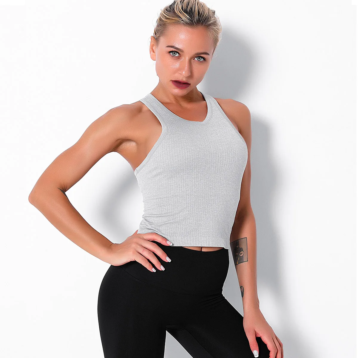 Sports Beauty Back Yoga Clothes Fitness Vest Gathered Shockproof Compress Tank Top Quick Drying Female Gym Tops, As picture
Sports Beauty Back Yoga Clothes Fitness Vest Gathered Shockproof Compress Tank Top Quick Drying Female Gym Tops, As picture