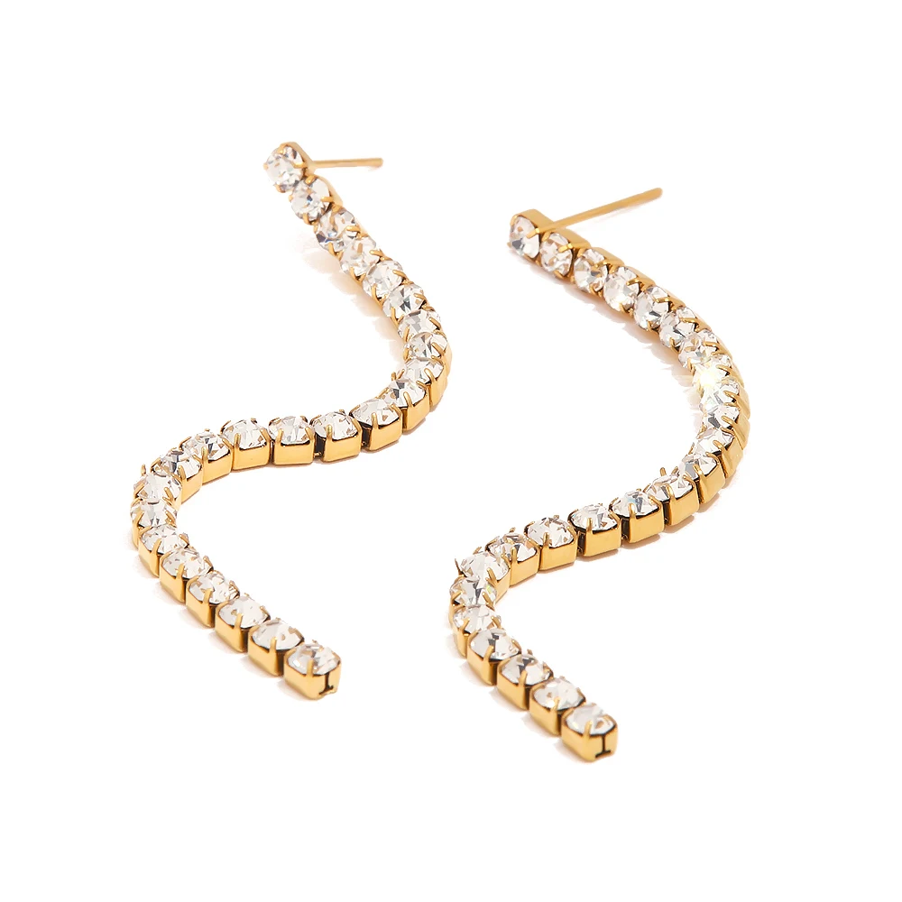 Luxury Jewelry Stainless Steel Full Round CZ Zircon Long Tassel Chain Earring for Girls Party
Luxury Jewelry Stainless Steel Full Round CZ Zircon Long Tassel Chain Earring for Girls Party