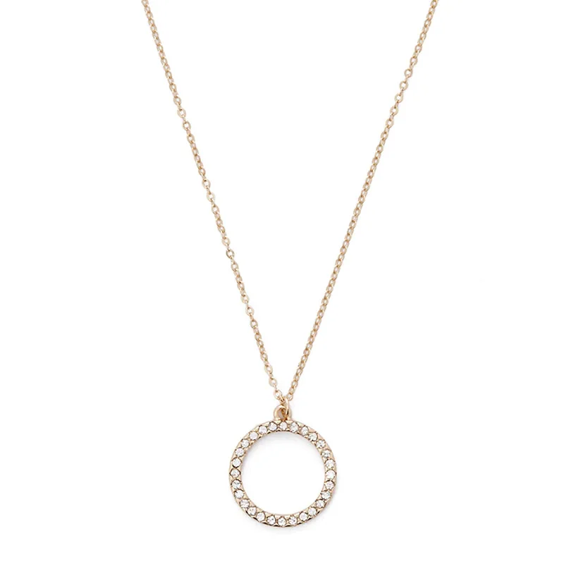 Hot sale simple round zircon high gloss rhinestone gold plated pendant necklace for women
Hot sale simple round zircon high gloss rhinestone gold plated pendant necklace for women