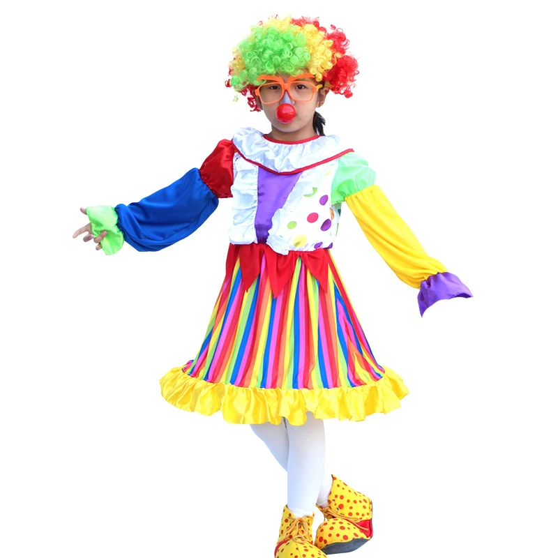 Dress slim clown costume cosplay suit girls boy long sleeve hat wig nose shoes factory wholesale
Dress slim clown costume cosplay suit girls boy long sleeve hat wig nose shoes factory wholesale