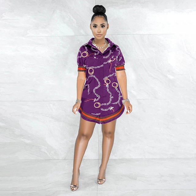 Fashion Turndown Collar Short Sleeve Button Up Plus Size Print Dress Summer Casual Outfits -YS, White,red,purple,black,blue
Fashion Turndown Collar Short Sleeve Button Up Plus Size Print Dress Summer Casual Outfits -YS, White,red,purple,black,blue