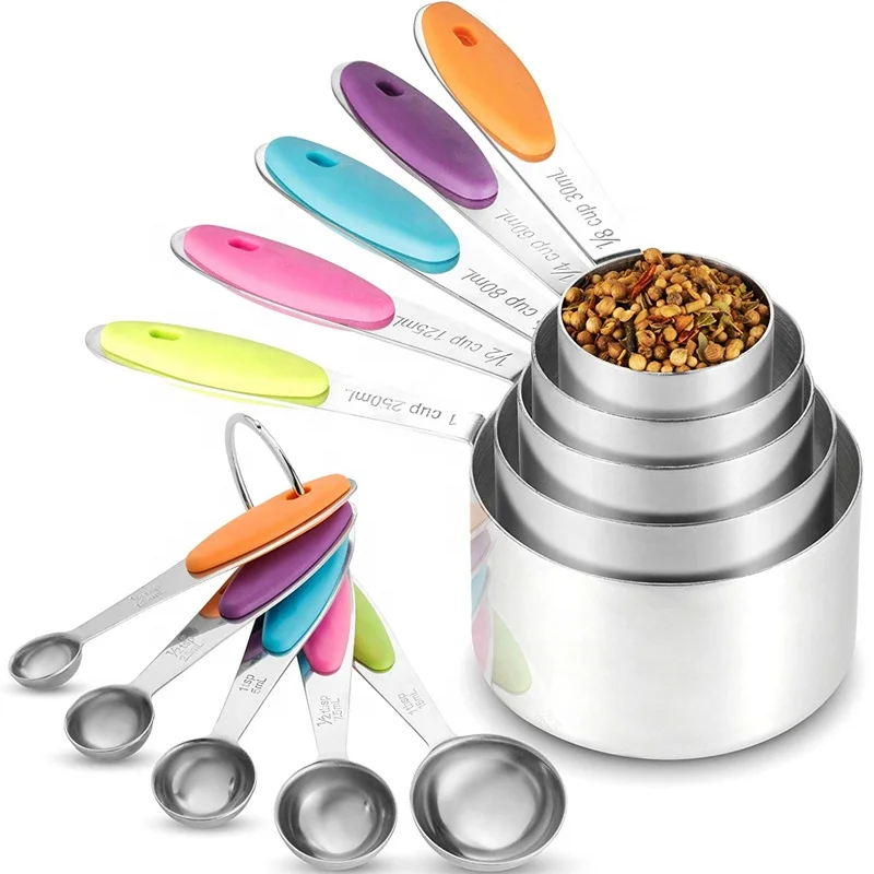 10 Piece Measuring Cups Measuring Spoons Set Stainless Steel Measuring Cup Spoon for Baking Tea Coffee Kitchen Measuring Tools
10 Piece Measuring Cups Measuring Spoons Set Stainless Steel Measuring Cup Spoon for Baking Tea Coffee Kitchen Measuring Tools