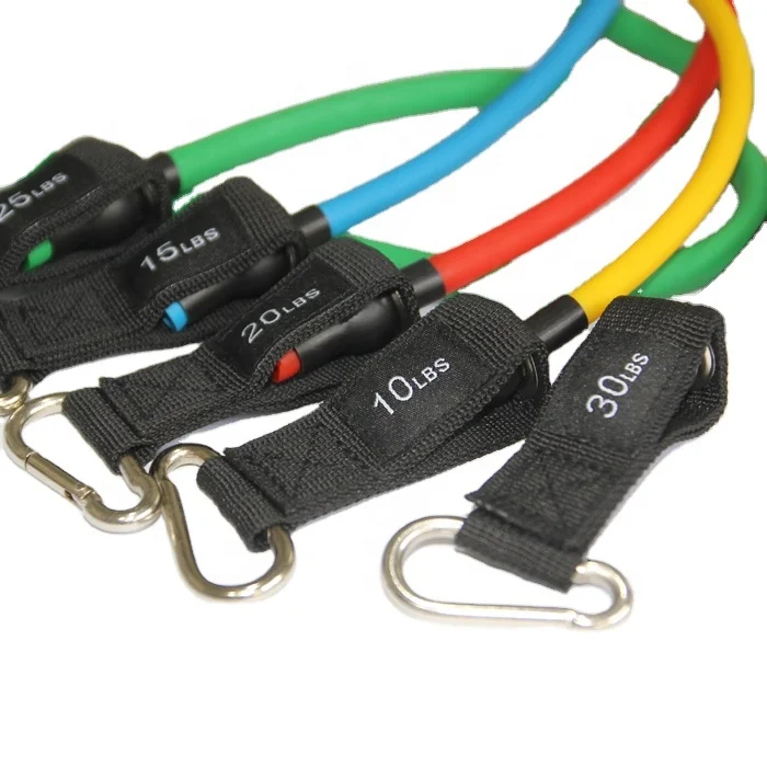 Customized Fitness Exercise Tube 11pc set resistance band sets, Black red yellow blue green
Customized Fitness Exercise Tube 11pc set resistance band sets, Black red yellow blue green
