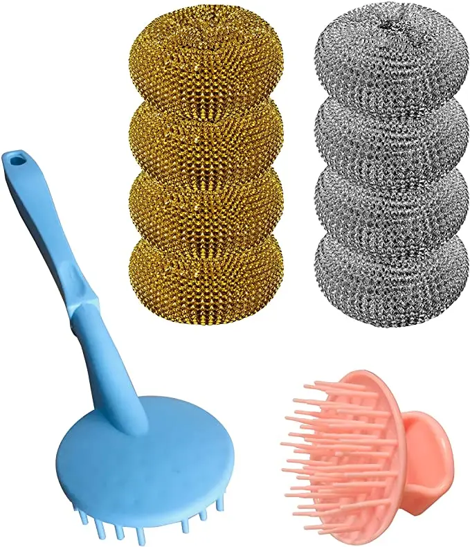 Stainless Steel Scrubbers For Cleaning Dishes Steel Sponge Long&Short Handle Dish Wand Brush Mix Color Stainless Steel Sponge
Stainless Steel Scrubbers For Cleaning Dishes Steel Sponge Long&Short Handle Dish Wand Brush Mix Color Stainless Steel Sponge