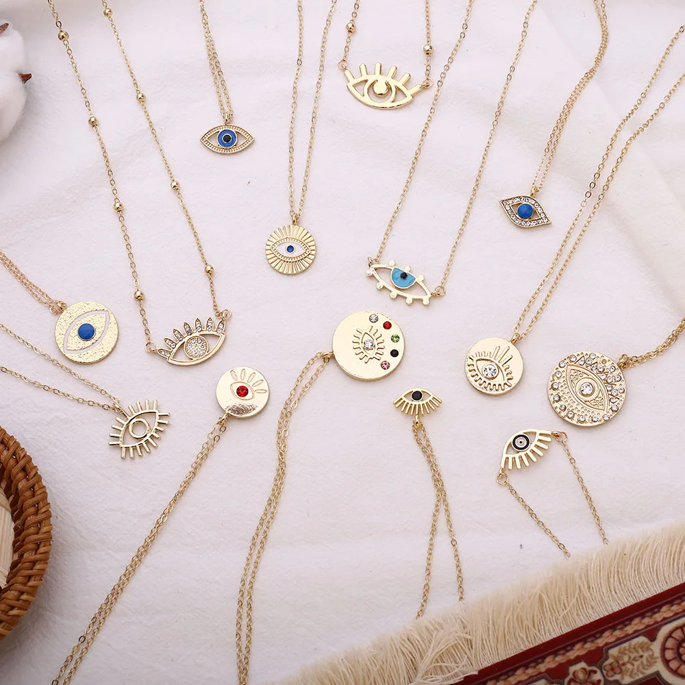 2020 New Stylish Accessories Gold Chain Crystal Eye Coin Pendant Wholesale Women Necklaces, Bohemian Gold Layered Necklace
2020 New Stylish Accessories Gold Chain Crystal Eye Coin Pendant Wholesale Women Necklaces, Bohemian Gold Layered Necklace
