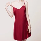 Sexy V-Neck Spaghetti Strap Summer Silk Pajamas Women One Piece Wholesale EIT-017