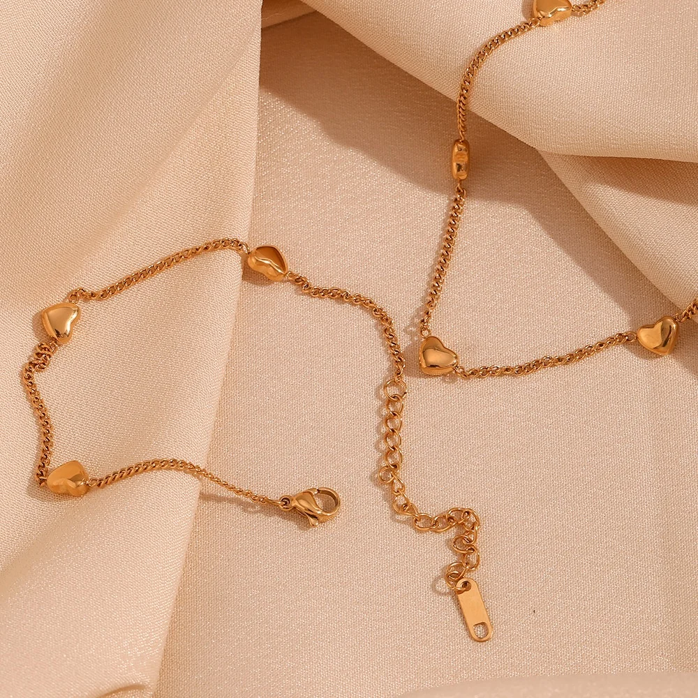 High Quality Wholesale Waterproof 18K Gold Plated Stainless Steel Jewelry Sets Interval Heart Necklace Bracelet for Women
High Quality Wholesale Waterproof 18K Gold Plated Stainless Steel Jewelry Sets Interval Heart Necklace Bracelet for Women