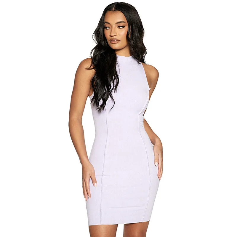 2021 New Summer Style Women's Dress Round Neck Sleeveless Solid Color Fashion Skinny Wrap Hip Elegant Women's Dress, As picture or customized make
2021 New Summer Style Women's Dress Round Neck Sleeveless Solid Color Fashion Skinny Wrap Hip Elegant Women's Dress, As picture or customized make